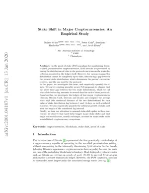 PDF Document Cover - Stake Shift in Major Cryptocurrencies: Empirical Analysis and Security Implications
